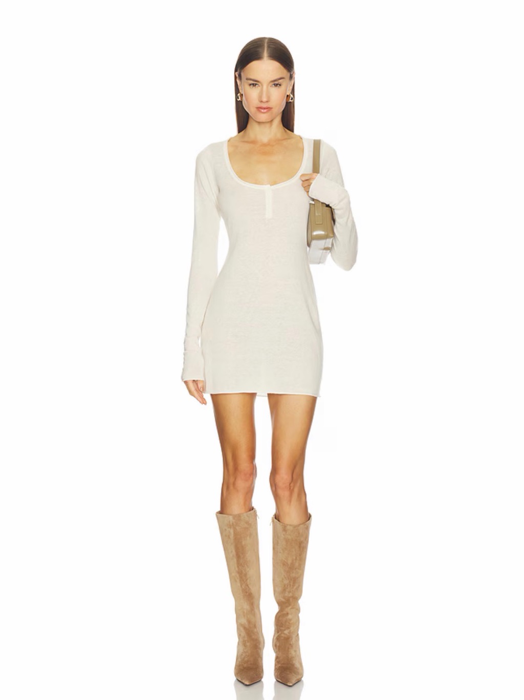 Skims Sheer Henley Mini Dress